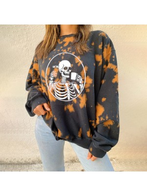Skull casual long sleeve crew neck sweatshirt HF1402-03-04