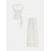 Tie Waist Sleeveless Top & Wide Leg Pants Set