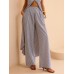Striped Long Cami Top and Wide-Leg Pants Set