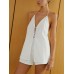 Cotton & Linen Backless Halter Top With Shorts Set