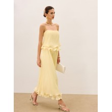 Pleated Layered Ruffle Skirt Set