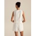 Cotton Button Detail Vest Top With Pockets Shorts Set