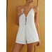 Cotton & Linen Backless Halter Top With Shorts Set