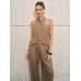 Halter Neck Top & Wide Leg Pants Set