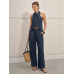 Halter Neck Top & Wide Leg Pants Set