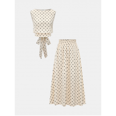 Polka Dot Sleeveless Top & Maxi Skirt Set