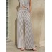 Striped Mid-Waist Wide Leg Pants