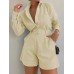 Long Sleeve Loose Shorts Set